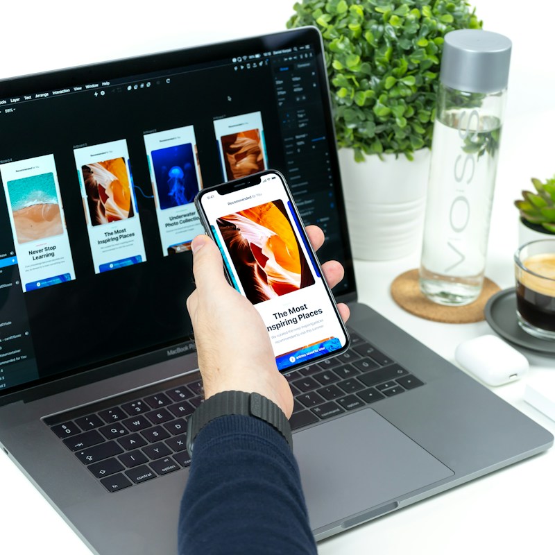 Designer refining a clear digital interface